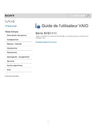 Notice SONY VAIO SVE11115FDP Ordinateur portable