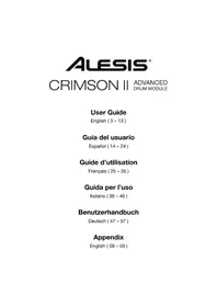 Notice ALESIS CRIMSON II MESH KIT Instrument de musique électronique