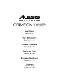 Notice ALESIS CRIMSON II SE MESH KIT Instrument de musique électronique