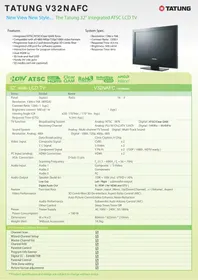 Notice Tatung V32NCFC Téléviseur
