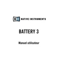 Notice NATIVE INSTRUMENTS BATTERY 3 Licence de logiciel & extension
