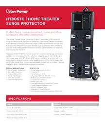 Notice CyberPower HOME THEATER HT806TC Parafoudre électrique