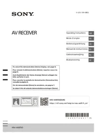 Notice SONY XAVAX8150 Cd-speler/recorder