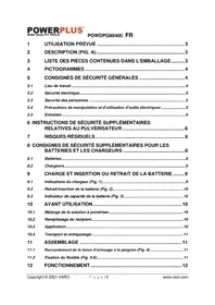 Notice PowerPlus POWDPG80400 Nettoyeur haute pressio