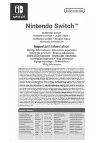 Notice NINTENDO SWITCH OLED Console