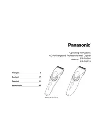 Notice PANASONIC ERFGP84 Elektrische grasmaaier