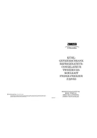 Notice Zanussi-Electrolux Z219R3 Réfrigérateur