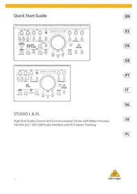 Notice BEHRINGER STUDIO XL Interface audio
