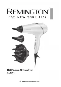 Notice REMINGTON HYDRALUXE AC8901 Saç kurutma makinesi