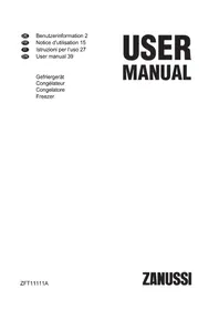 Notice ZANUSSI ZFT 11111 WA Congelatore