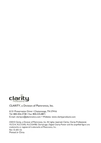 Notice Clarity PROFESSIONAL XLC3.4 Téléphone