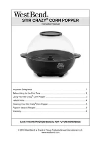 WestBend Stir Crazy 82306 - Popcorn machine