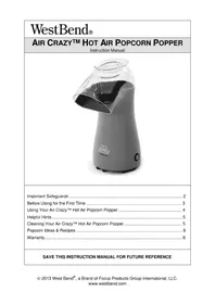 WestBend Air Crazy 82419 - Popcorn machine