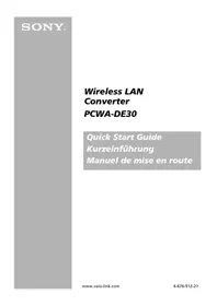 Notice SONY PCWADE30 Andere Computerzubehör