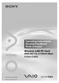 Notice SONY PCWAC300S Andere Computerzubehör