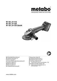 Notice METABO W 18 L 9125 QUICK Levigatrice