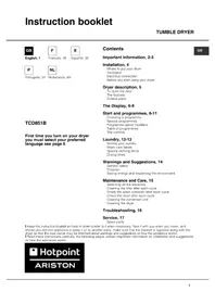 Notice HOTPOINT TCD 851 XB K EU Sèche-linge