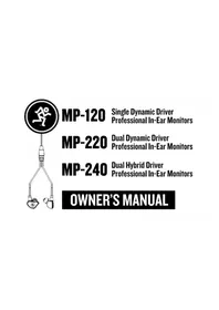 Notice MACKIE MP120 BTA Bouchon d'oreille