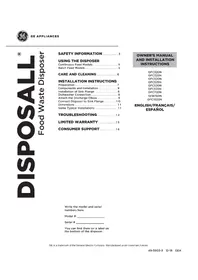 Notice GE GFC530N Food grinder