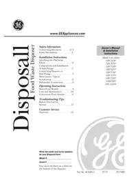 Notice GE GFC535V Food grinder