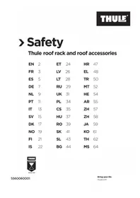 Notice THULE KIT 184039 Tavaratelineet