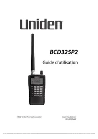 Notice UNIDEN BCD325P2 Radio portable