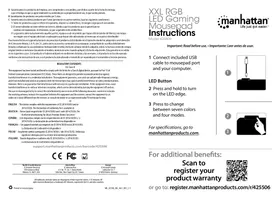 Notice MANHATTAN 425506 Tapis de souris gaming