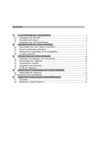 Notice SAUTER TIST2000N Plaque de cuisson à induction