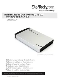 Notice StarTech.com UNI2510U2V Disque dur externe