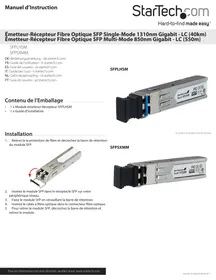 Notice StarTech.com SFPLHSM Module réseau optique