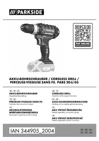 Notice PARKSIDE PABS 20LI D5 Visseuse