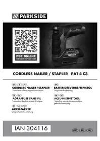 Notice PARKSIDE PAT 4 C3 Agrafeuse électrique
