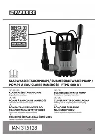 Notice PARKSIDE PTPK 400 A1 Wasserpumpe