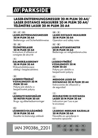 Notice PARKSIDE PLEM 20 A4 Télémètre