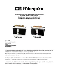 Notice Orbegozo TO 6050 Grille pain