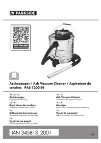 Notice PARKSIDE PAS 1200 E4 Aspirateur