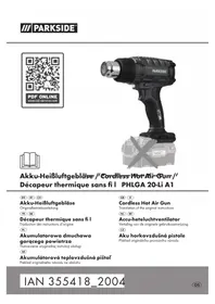 Notice PARKSIDE PHLGA 20LI A1 Pistolet à air chaud