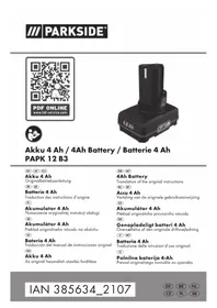 Notice PARKSIDE PAPK 12 B3 Batterie