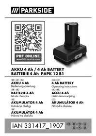 Notice PARKSIDE PAPK 12 B1 Batterie