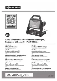 Notice PARKSIDE PLSA 20LI A1 Iluminación LED