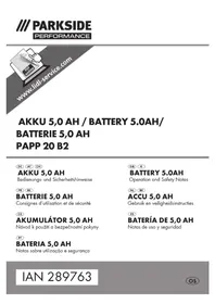 Notice PARKSIDE PAPP 20 B2 Batterie