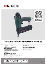 Notice PARKSIDE PDT 40 G5 Agrafeuse électrique