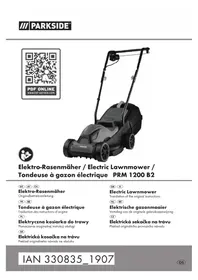Notice PARKSIDE PRM 1200 B2 Tondeuse à gazon