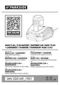 Notice PARKSIDE PLGK 12 A1 Batterie