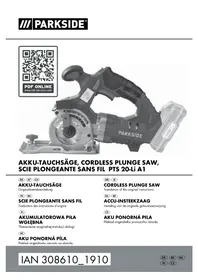 Notice PARKSIDE PTS 20LI A1 Scie électrique