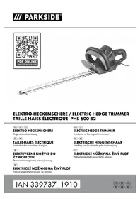 Notice PARKSIDE PHS 600 B2 Taille-haies