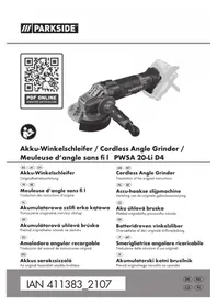 Notice PARKSIDE PWSA 20LI C3 Meuleuse électrique