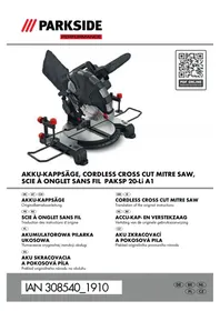 Notice PARKSIDE PAKSP 20LI A1 Scie électrique