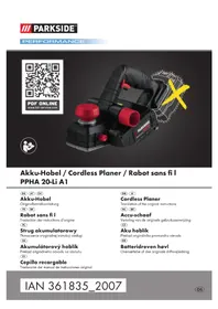Notice PARKSIDE PPHA 20LI A1 Raboteuse électrique