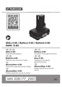 Notice PARKSIDE PAPK 12 B2 Batterie